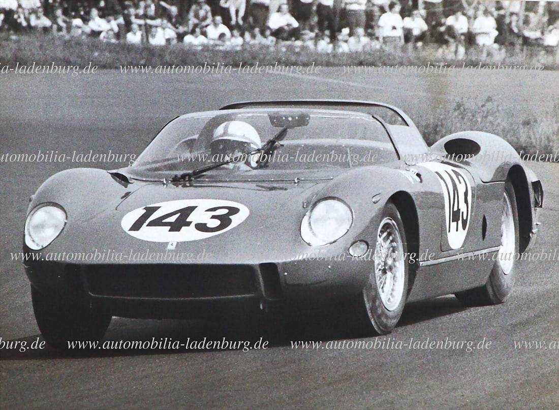 FERRARI Original b/w photo John Surtees on Ferrari 275P (#0822), 1000KM Nürburgring 1964, (1 of 2)