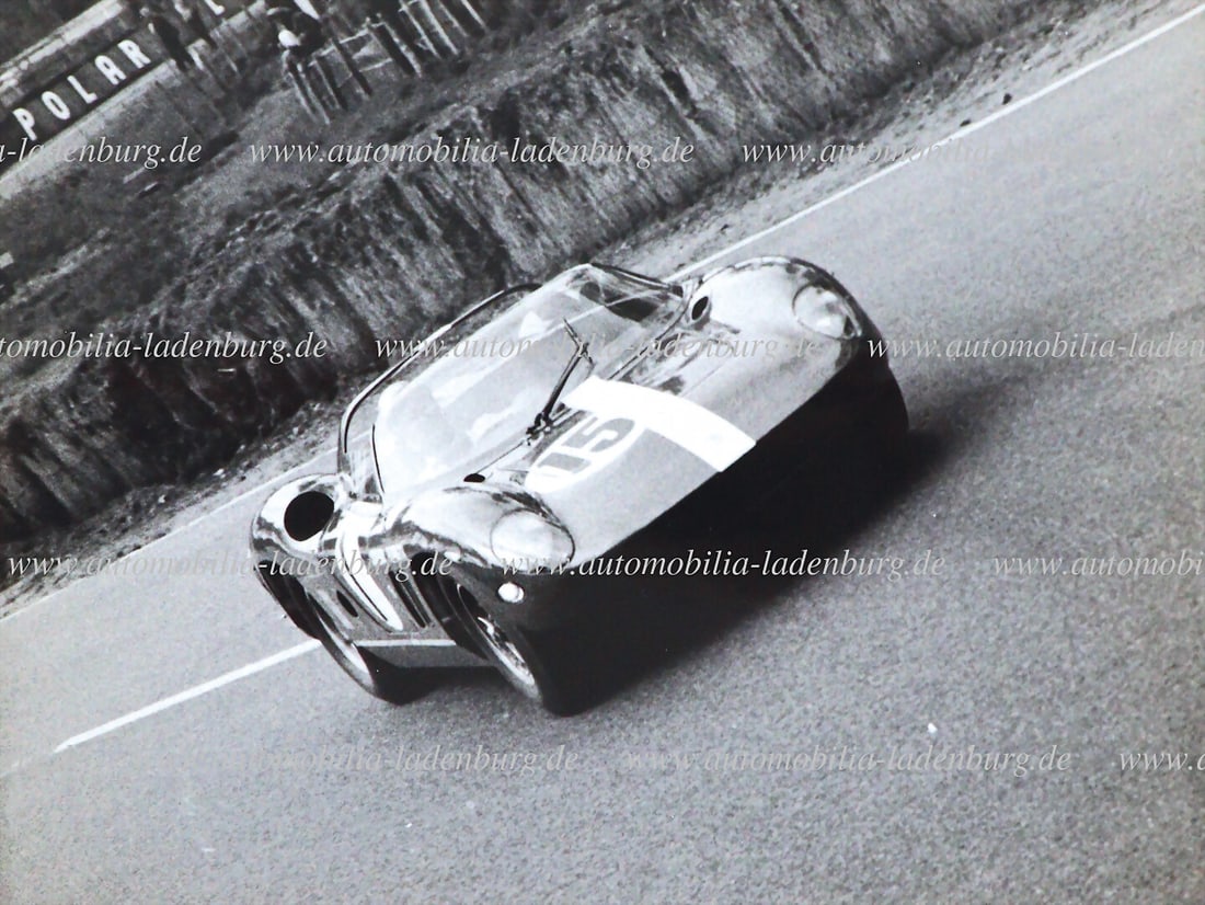 FERRARI Original b/w photo Ferrari 330P (#0824), by Spychinger / Müller, during training runs (1 of 2)