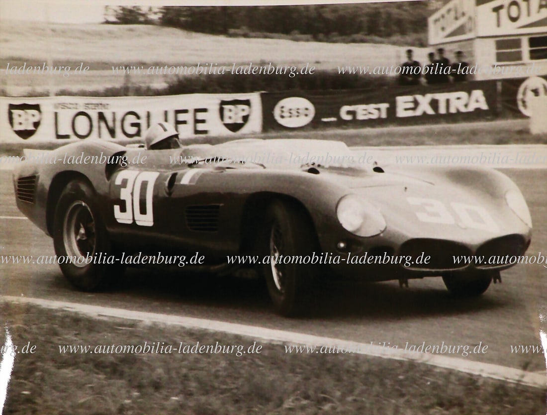 FERRARI Original b/w photograph Carlo Maria Abate on Ferrari 250TRI/61 (#0792TR), Reims 1963, (1 of 2)