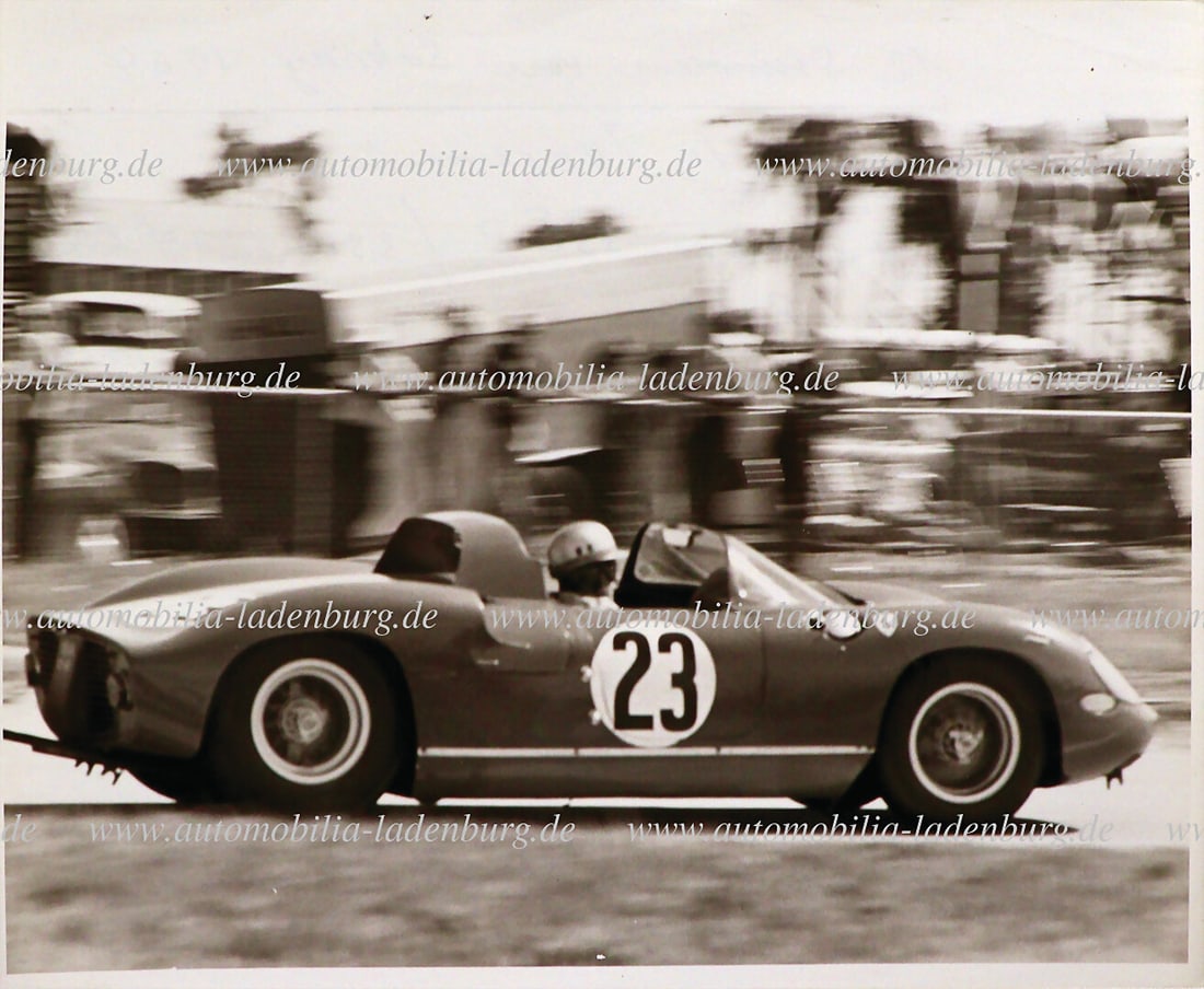 FERRARI Original b/w photo Scarfiotti / Vaccarella on Ferrari 275P (#0814), 12 hours Sebring 1964, (1 of 2)