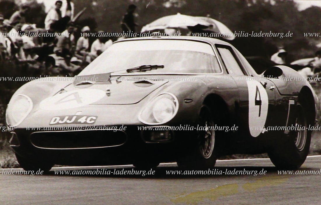 FERRARI Original b/w photo Jackie Epstein / Paul Hawkins on Ferrari 250LM (#6051), 12H Surfer (1 of 2)