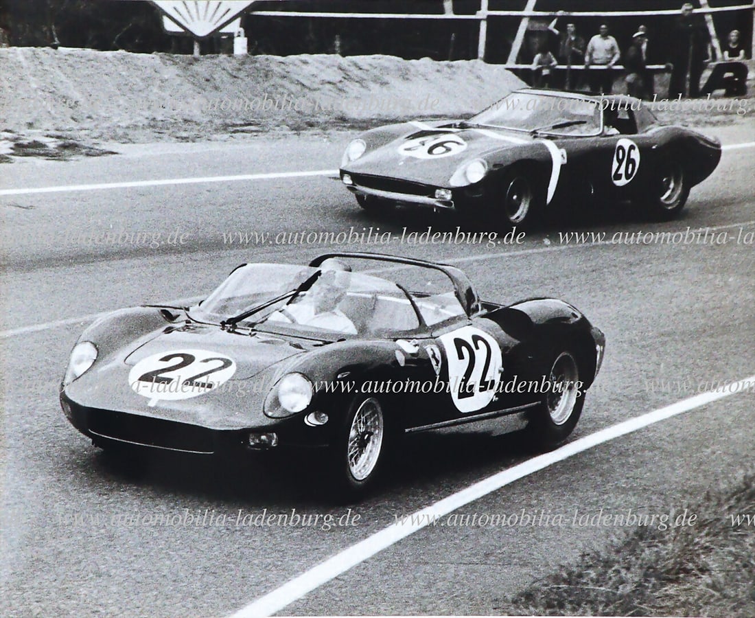 FERRARI Original b/w photo Baghetti / Maglioli on Ferrari 275P (#0812), Hugus / Rosinski on Ferrari (1 of 2)