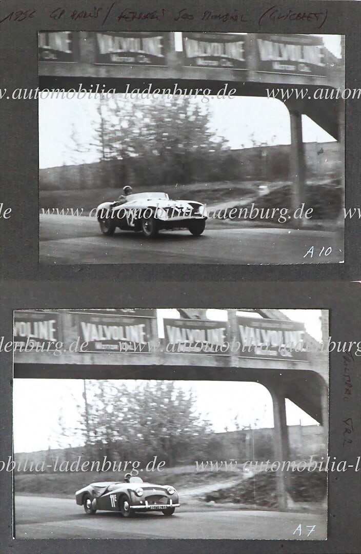 FERRARI Mixed lot of 2 pieces, original b/w photos Jean Guichet on Ferrari 500 Mondial, Joseph Dieu (1 of 1)
