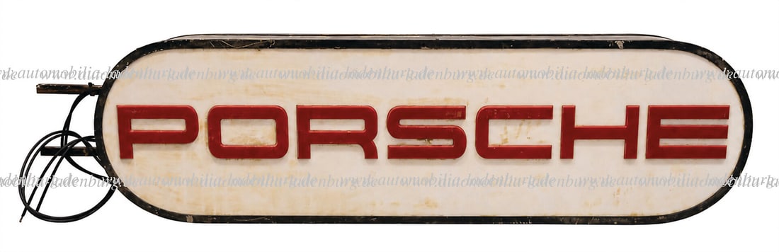 PORSCHE Retailer Illuminated sign with illumination on both sides, 40x168cm German Description (1 of 4)