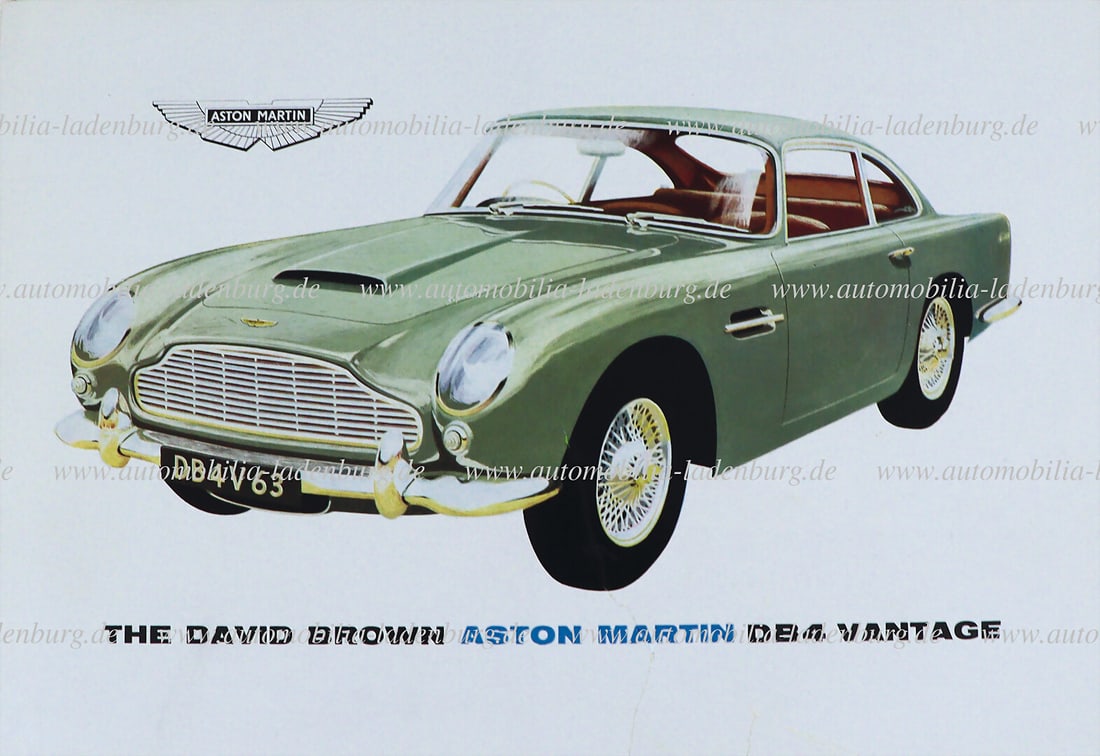 ASTON MARTIN 1963, folding brochure " The David Brown Aston Martin DB4 Vantage", 4 pages, en. Text, (1 of 1)