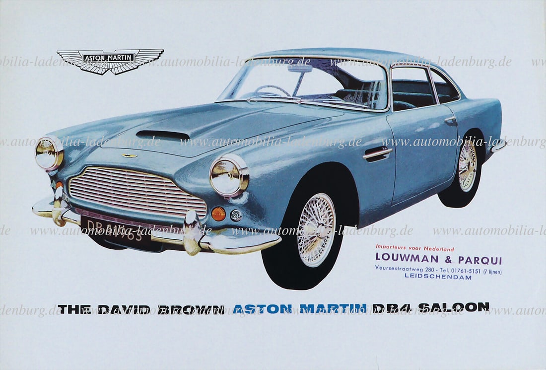 ASTON MARTIN 1963, folding brochure " The David Brown Aston Martin DB4 Saloon", 4 pages, en. Text, (1 of 1)