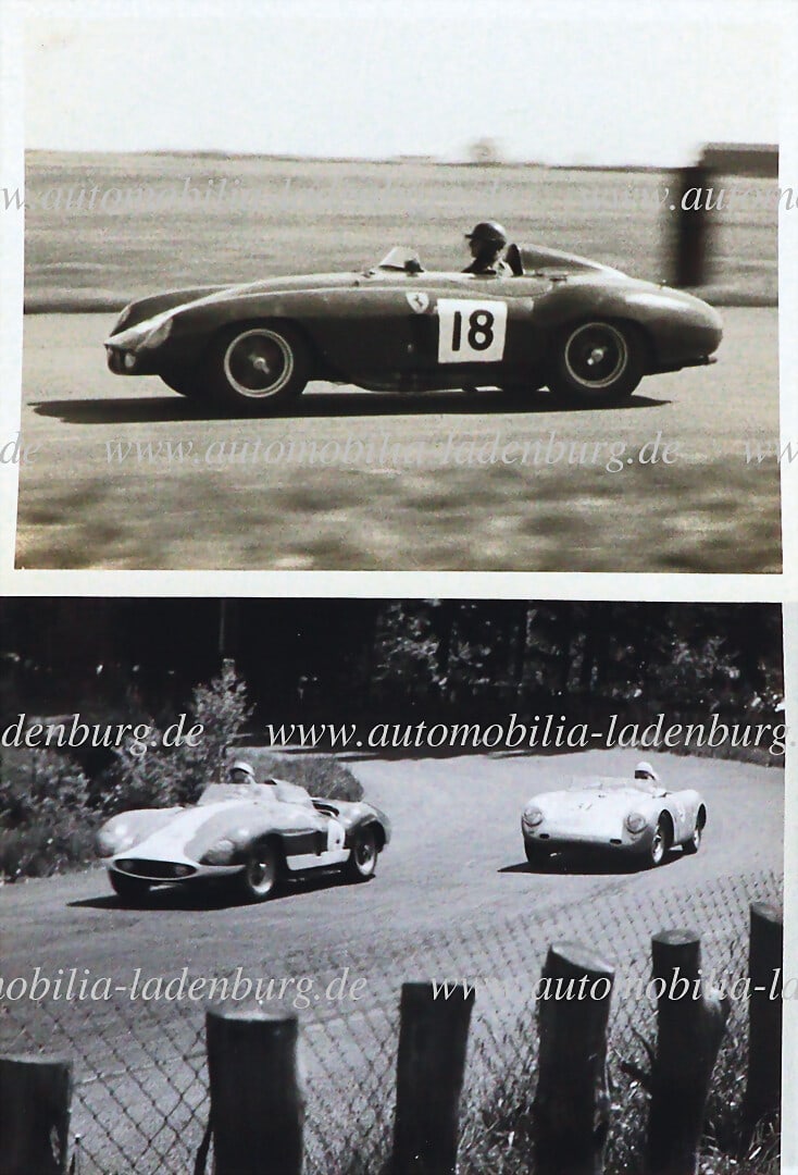 FERRARI 2 original b/w photographs, including Gunnar Carlsson / Carl-Otto Bremer on Ferrari 750 (1 of 2)