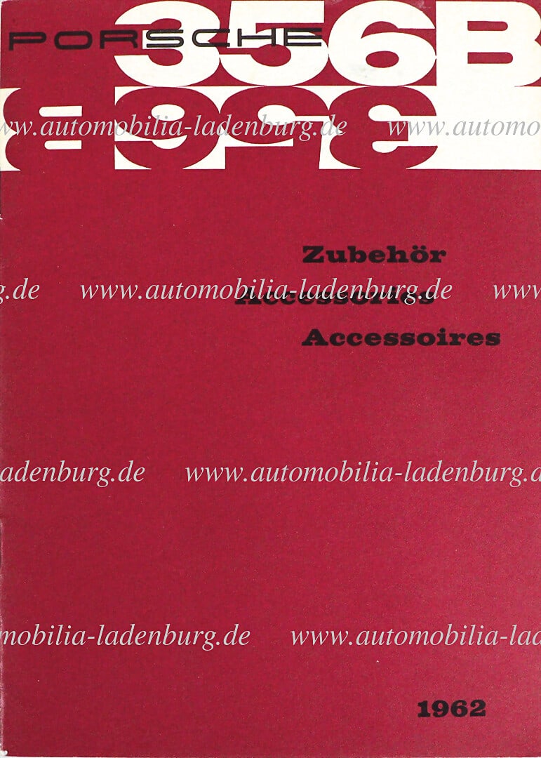 PORSCHE 1962, sales catalog Porsche accessories Porsche 356B (W 12/61 10M 9.61 Gl.), trilingual good (1 of 1)