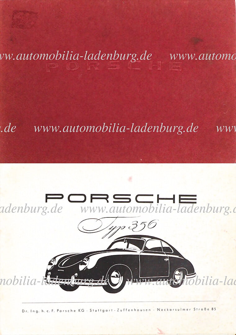 PORSCHE 1952, operating instructions Porsche 356, German text, slight signs of usage, good condition (1 of 1)