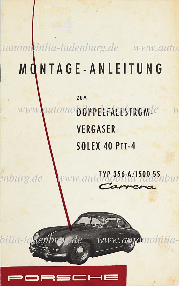 PORSCHE 1957, assembly instructions for the double downdraft carburetor Solex 40 PII-4, type Porsche (1 of 1)
