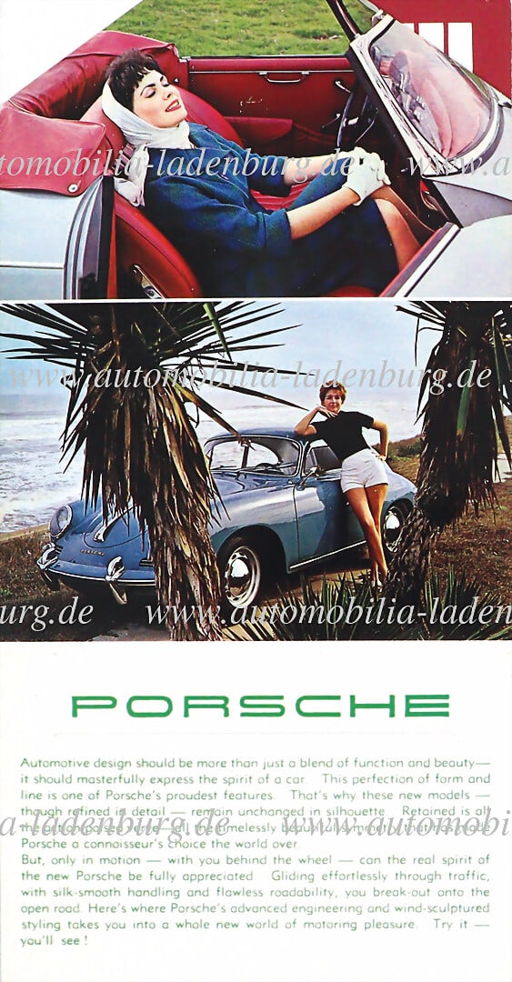PORSCHE 1960, Porsche 356 B postcard set ( P-1001), 4 pages English text, inside with technical data: PORSCHE 1960, Porsche 356 B postcard set ( P-1001), 4 pages English text, inside with technical data Type 356 B/ 1600/ S/ S-90, rare, good condition German Description PORSCHE 1960, Porsche 356 B Post