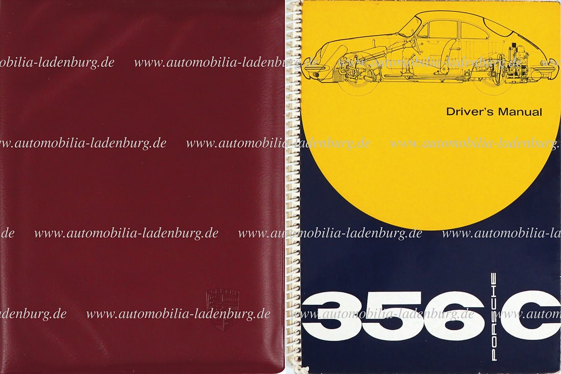 PORSCHE 1963, wine-red folder, with operating instructions Porsche 356 C (W 31 e 10. 63 Gl. (1 of 1)
