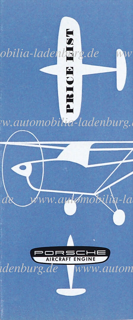 PORSCHE 1960, price list for Porsche aircraft engines (W598 e 5. 60 Gl), 4 pages English text, good: PORSCHE 1960, price list for Porsche aircraft engines (W598 e 5. 60 Gl), 4 pages English text, good condition, rare German Description PORSCHE 1960, Preisliste für Porsche Flugmotoren (W598 e 5. 