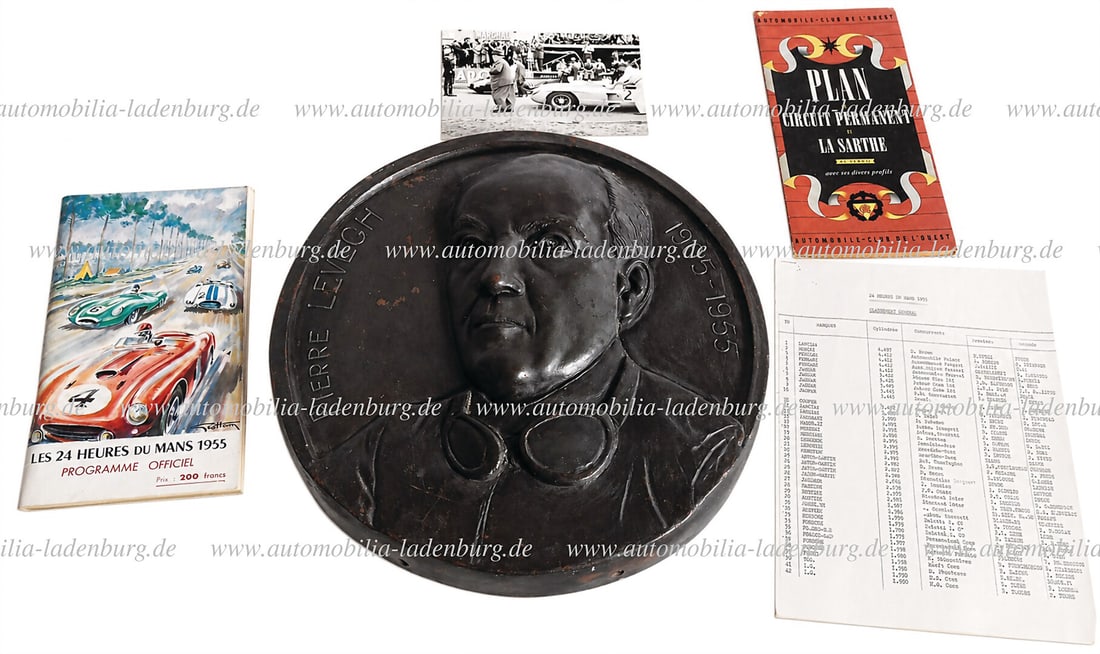 COMMEMORATIVE PLAQUE PIERRE LEVEGH LE MANS 1955 / MERCEDES-BENZ Collection from the estate of (1 of 9)