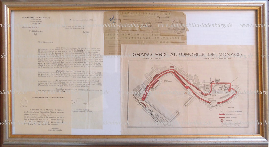 GRAND PRIX MONACO - FIRST GRAND PRIX WITH TRAINING TIMES Collection from the estate of Philippe (1 of 5)
