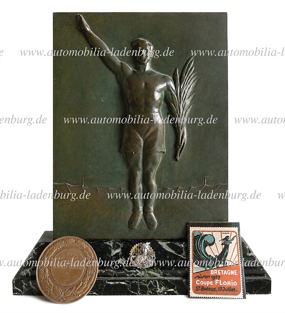 COPPA FLORIO 1927 1927, original winner's trophy Coppa Florio Saint Brieuc 1927, estate of Philippe (1 of 5)