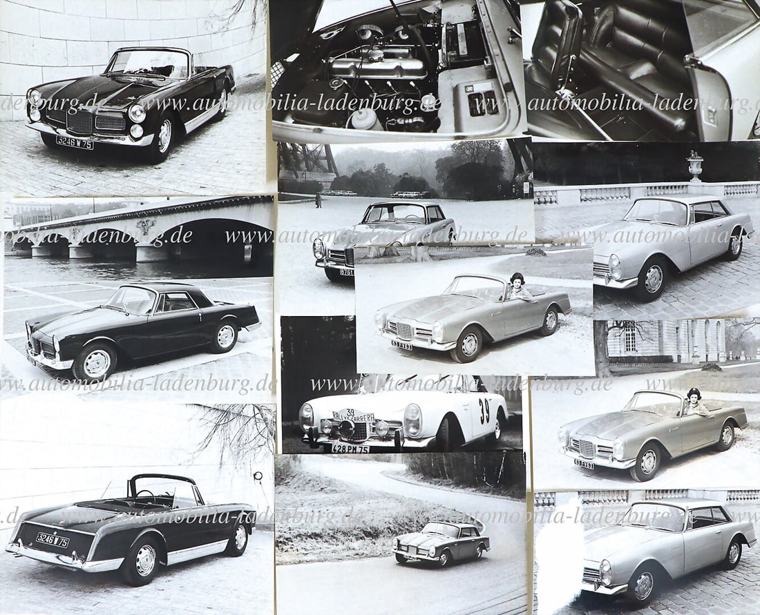 FACEL VEGA Mixed lot of 12 original b/w photos / factory photos, Facel Vega Facel III, Facellia,: FACEL VEGA Mixed lot of 12 original b/w photos / factory photos, Facel Vega Facel III, Facellia, various formats German Description FACEL VEGA Konvolut 12 original s/w Aufnahmen / Werksfotos, Facel Ve