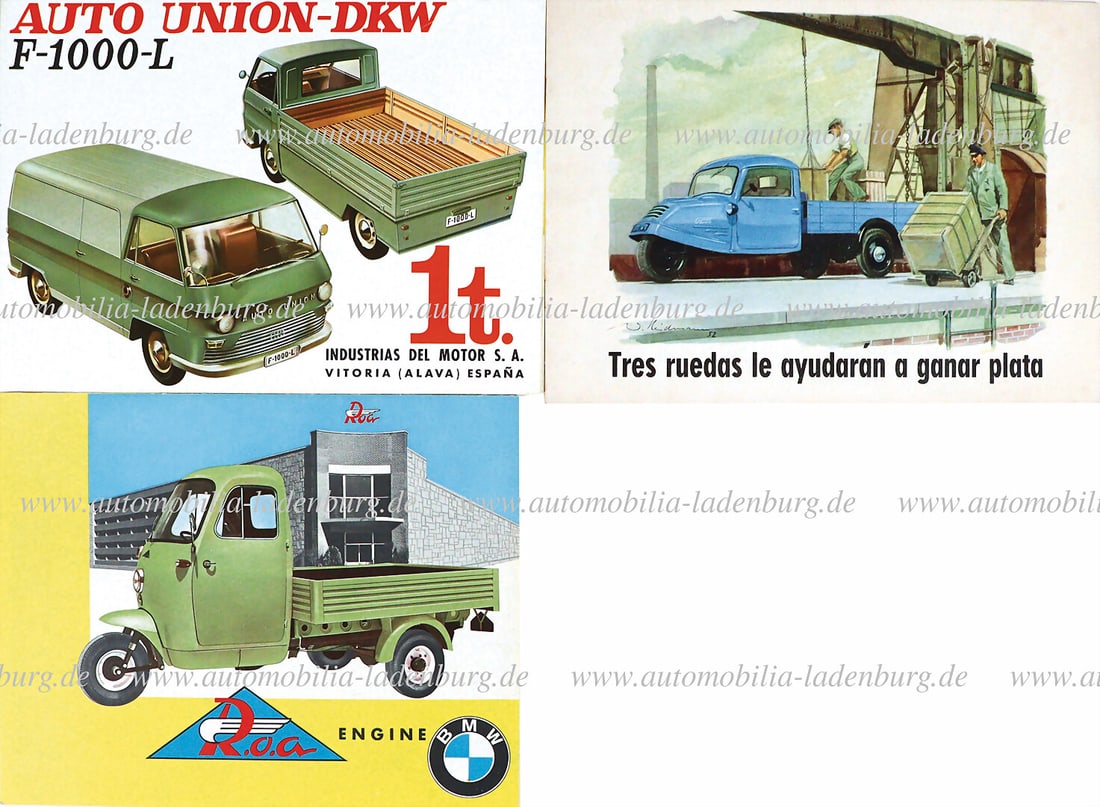 Mixed lot of 3 sales brochures, including folding brochure BMW ROA, 4 pages of English text; sales (1 of 1)