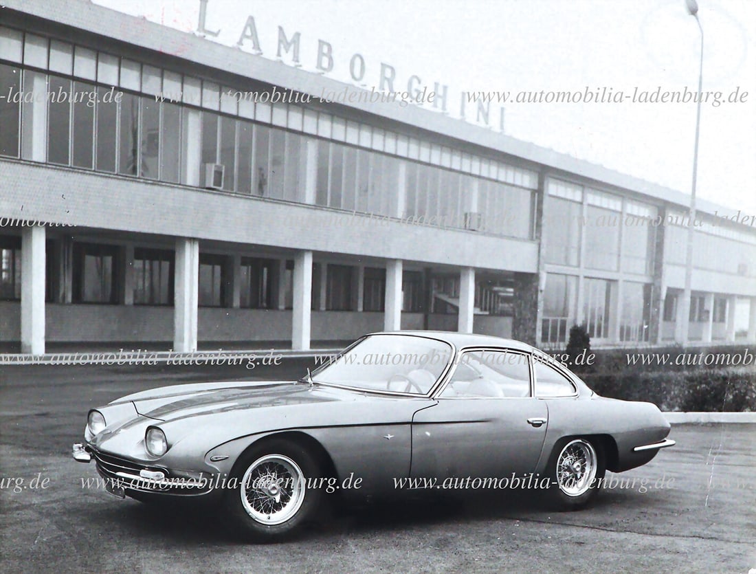 LAMBORGHINI Original b/w photo / factory photo Lamborghini 350GT, 18x24cm German Description (1 of 2)