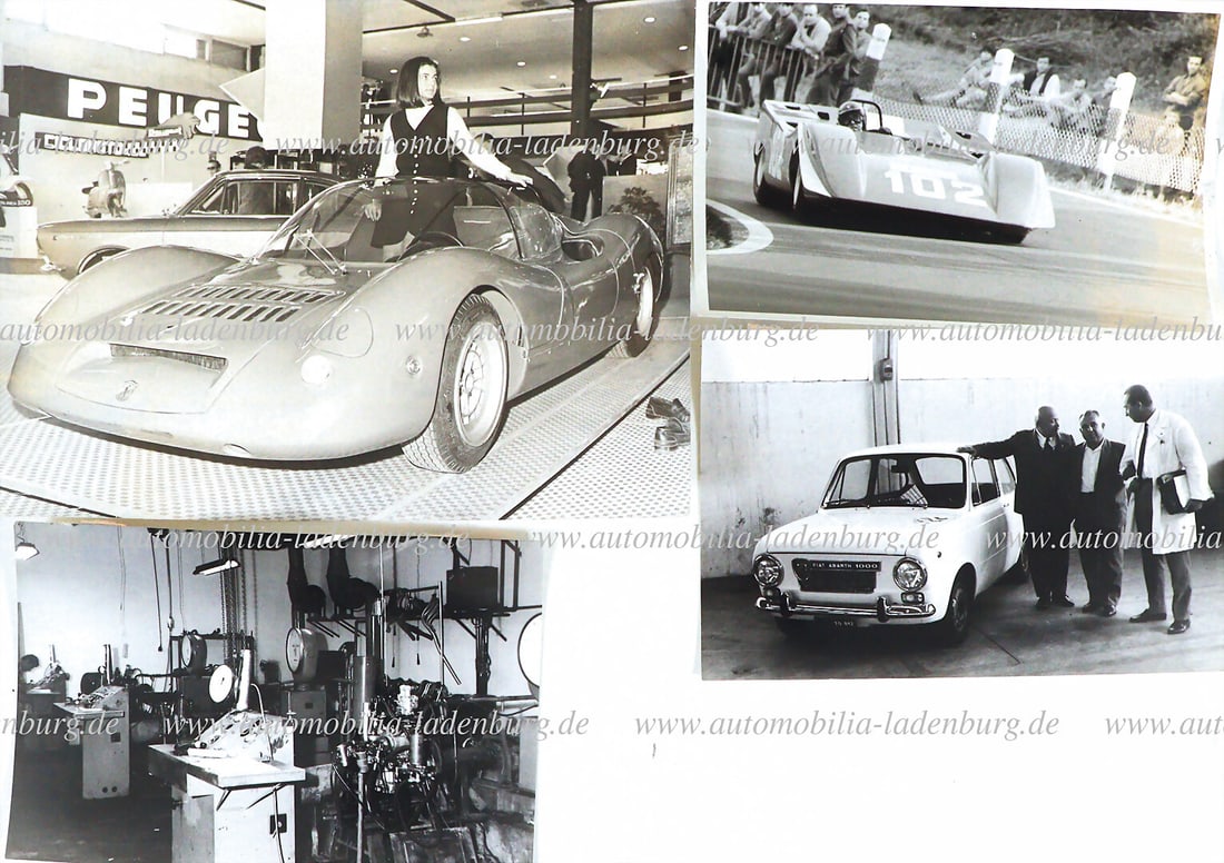 ABARTH Collection of 4 original b/w photographs including 2 factory photographs 1965 Fiat Abarth (1 of 2)