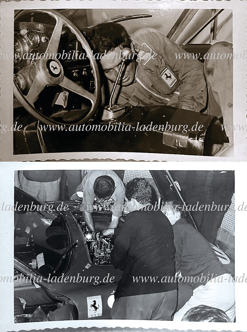 FERRARI Original b/w photo Ferrari mechanic working on the gearbox, 8x12cm German Description: FERRARI Original b/w photo Ferrari mechanic working on the gearbox, 8x12cm German Description FERRARI Original s/w Aufnahme Ferrari Mechaniker arbeitet am Getriebe, 8x12cm