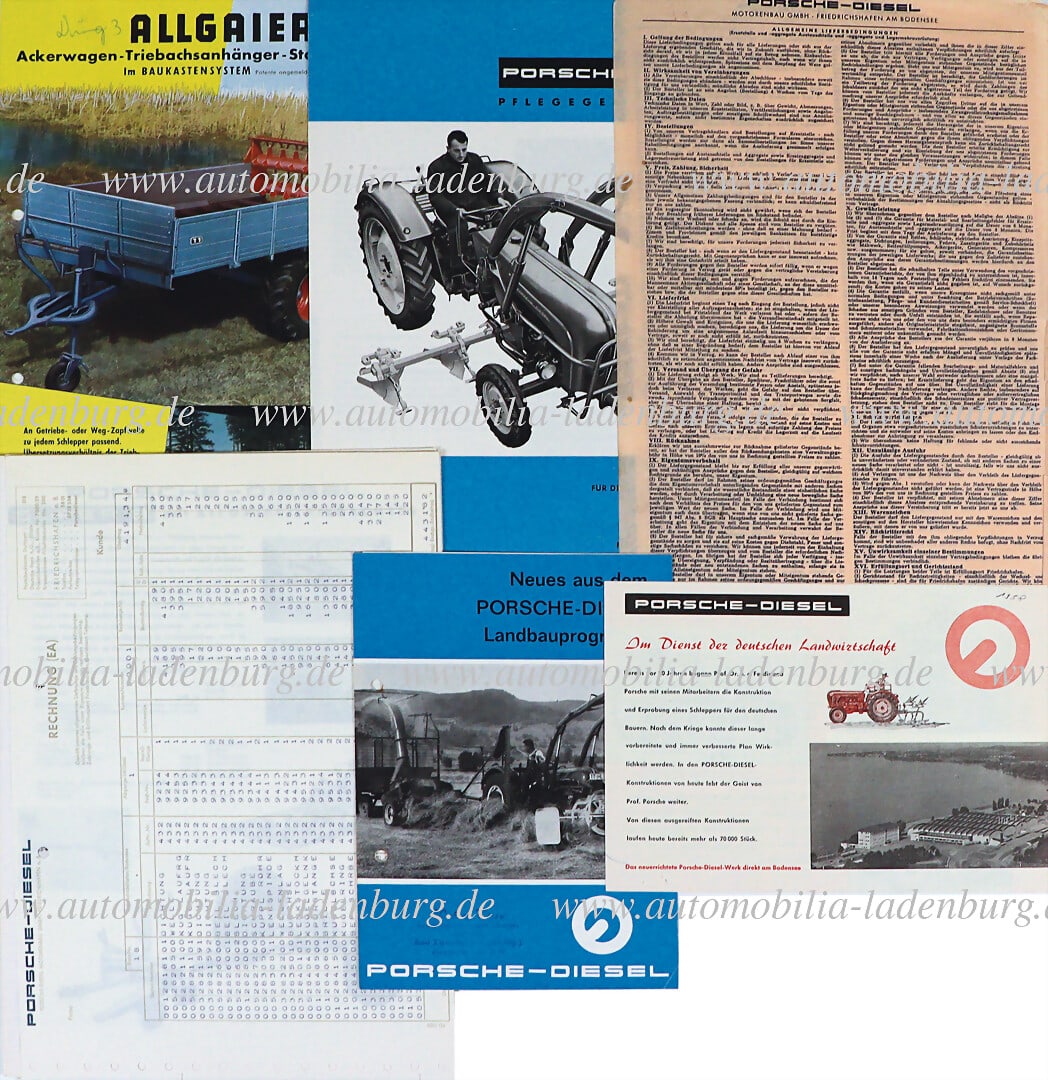 PORSCHE / ALLGAIER Mixed lot of sales documents such as discount brochures with technical data (1 of 1)