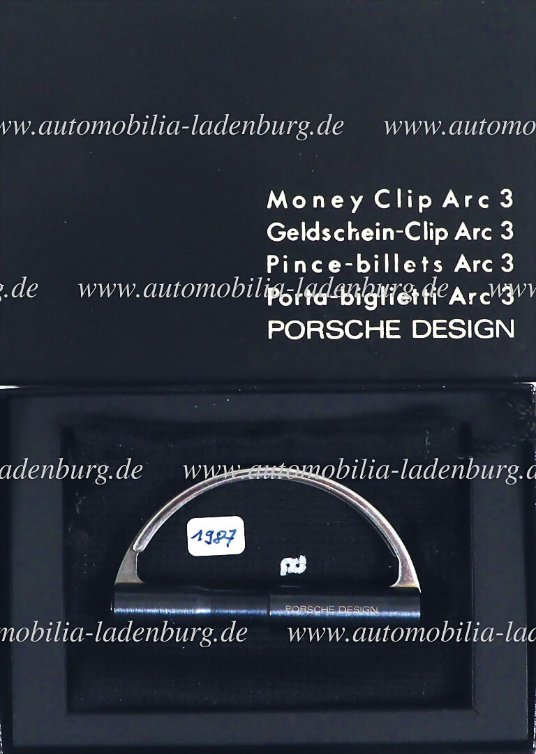 PORSCHE 1987, Arc 3 "Porsche Design" money clip, with cardboard box German Description PORSCHE (1 of 1)