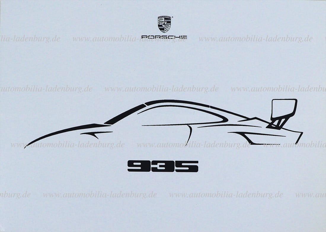 PORSCHE 2018, Porsche 935 folding brochure, 6 pages of English text, (only 77 built) German (1 of 1)