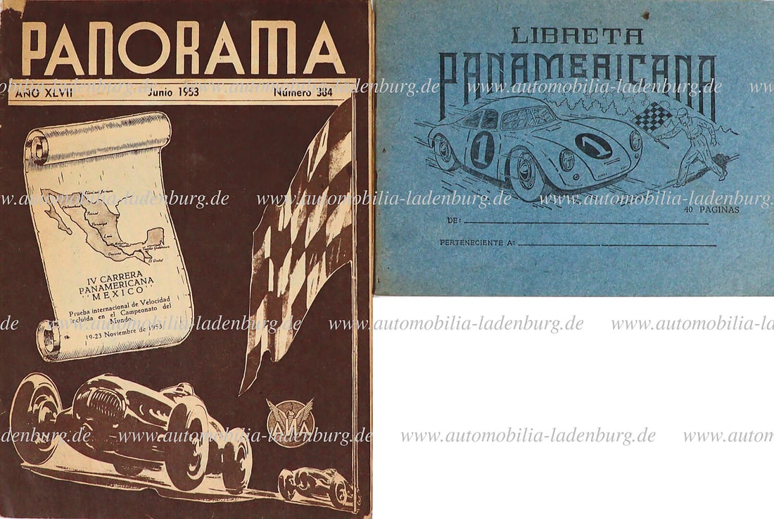 CARRERA PANAMERICANA 1953, mixed lot of 2 pieces, including magazine "Panorama", No. 384, June 1953, (1 of 1)