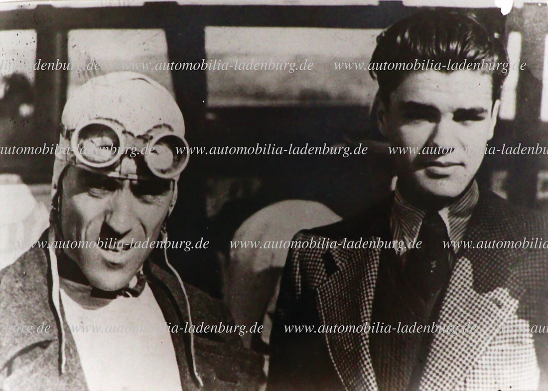 TAZIO NUVOLARI Original b/w photo Tazio Nuvolari with his son Alberto Nuvolari, was the second son: TAZIO NUVOLARI Original b/w photo Tazio Nuvolari with his son Alberto Nuvolari, was the second son of Tazio Nuvolari and died in 1946 at the age of 18, his first son Giorgio died in 1937, also at the 