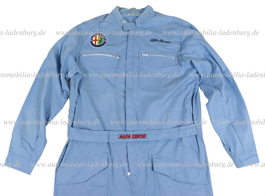 ALFA ROMEO ca. 70's/80's, mechanic overall Alfa Romeo, with patch Alfa Corse, size 48, good used (1 of 2)
