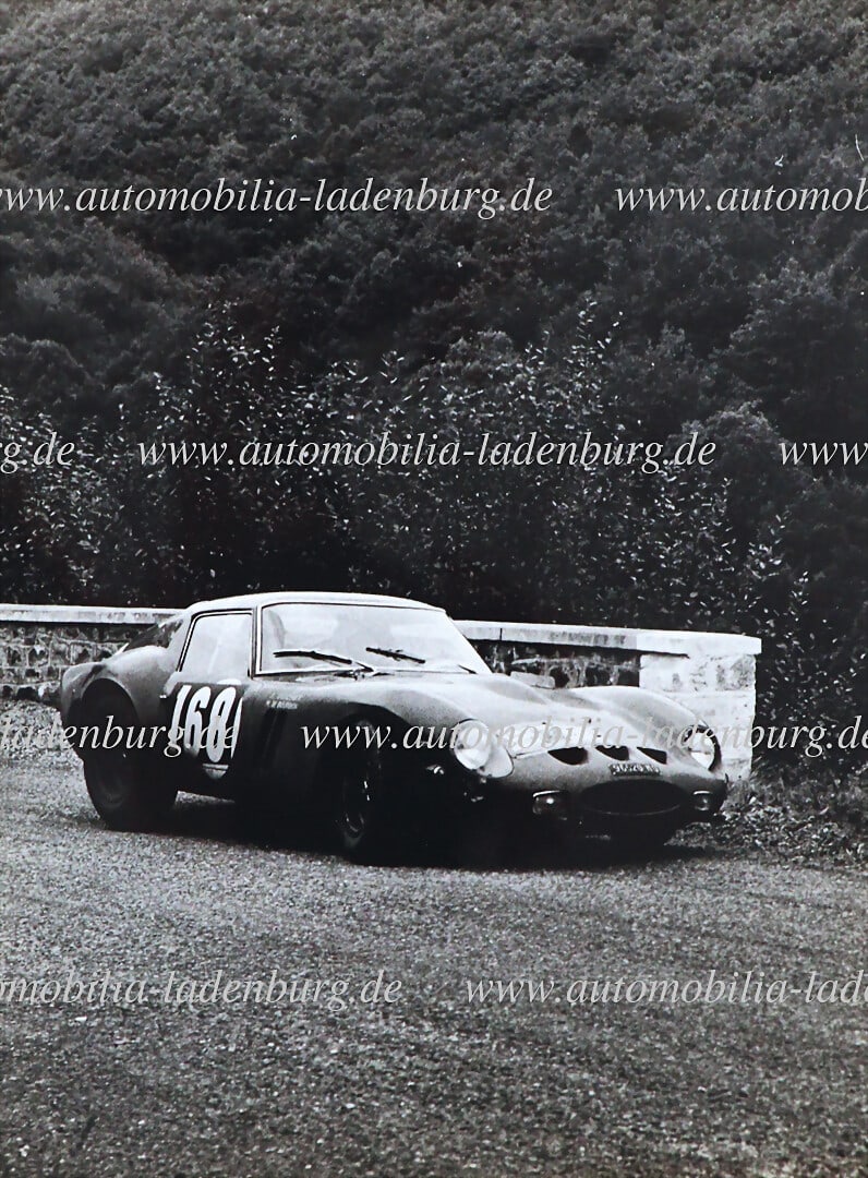 FERRARI Original b/w photo Guichet / de Bourbon-Parme on Ferrari 250GTO (#5111GT), Tour de France: FERRARI Original b/w photo Guichet / de Bourbon-Parme on Ferrari 250GTO (#5111GT), Tour de France Automobile 1964, 18x24cm, stamped "Photo Actualite Le Mans", nice photo German Description FERRARI Ori