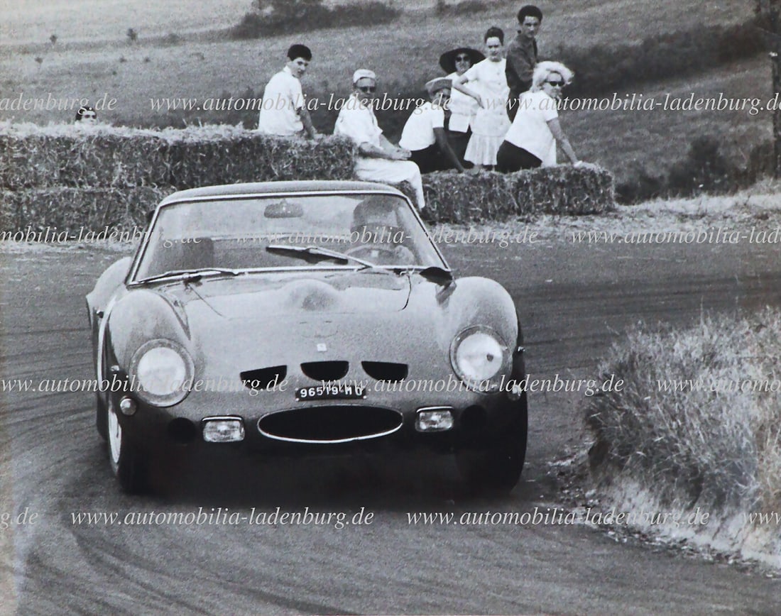 FERRARI Original b/w photo Abate / Bianchi on Ferrari 250 GTO (#5095GT), Tour de France Automobile (1 of 2)