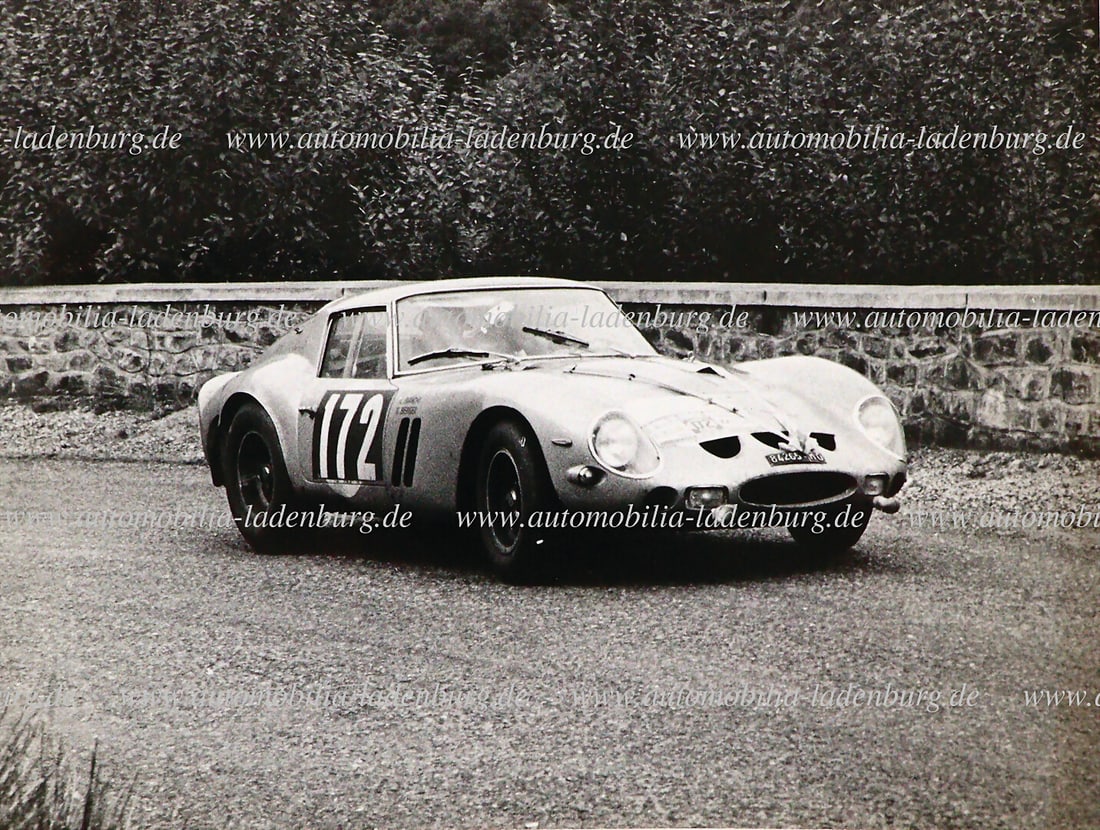 FERRARI Original b/w photo Bianchi / Berger on Ferrari 250 GTO (#4153GT), Tour de France Automobile (1 of 2)