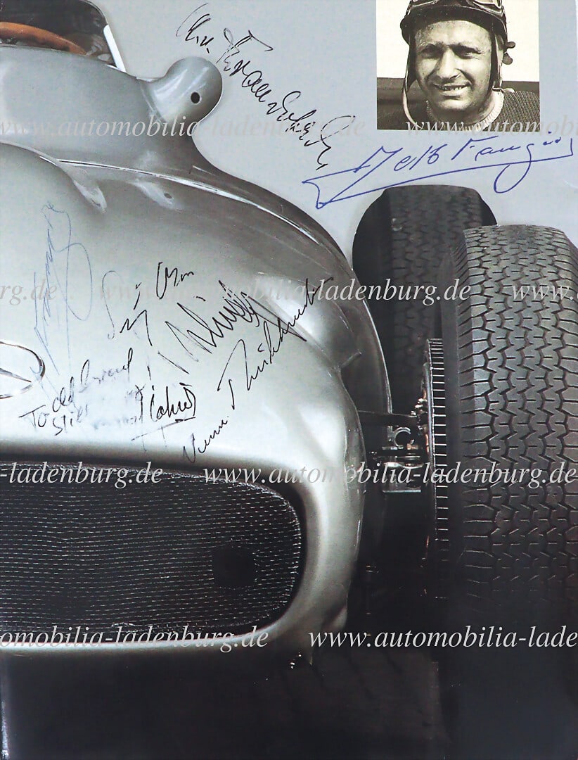 MERCEDES BENZ 1991, hand-signed invitation incl. press release, dinner card, etc., "A TRIBUTE TO (1 of 2)
