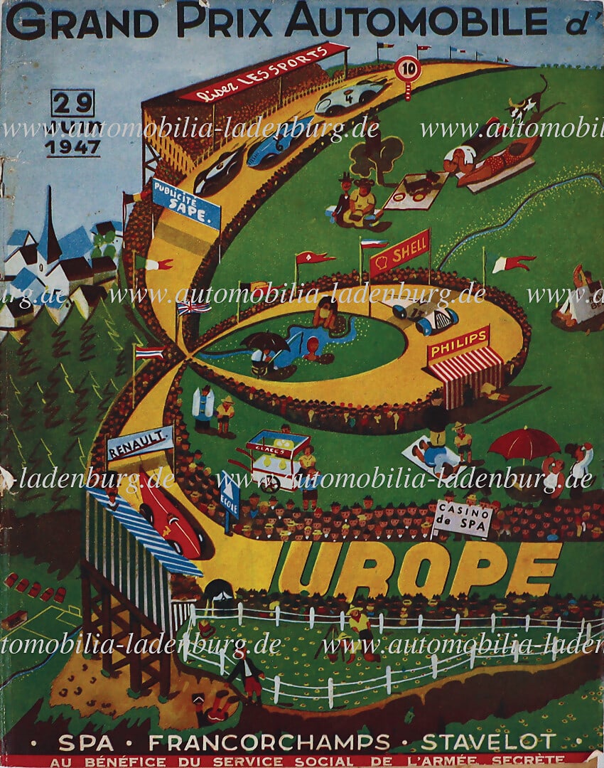 GRAND PRIX BELGIQUE 1947, race program incl. starting list and regulations "Grand Prix Belgium Spa (1 of 1)