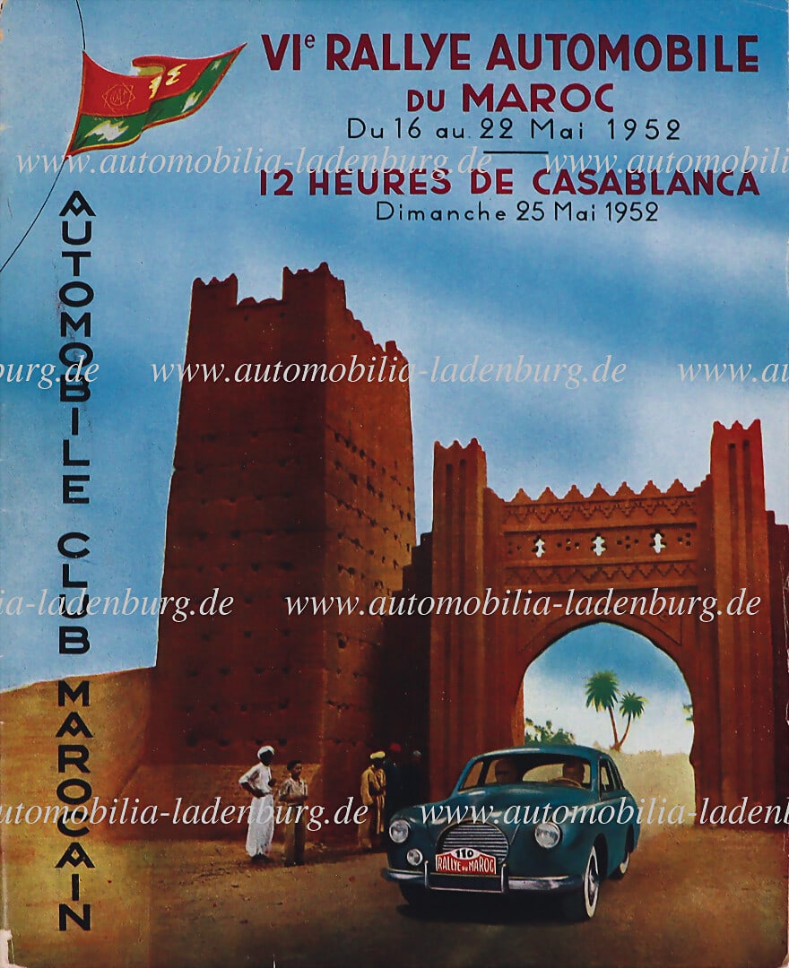 VI RALLYE AUTOMOBILE DU MAROC 1952, program booklet incl. starter list and regulations "Rally (1 of 1)