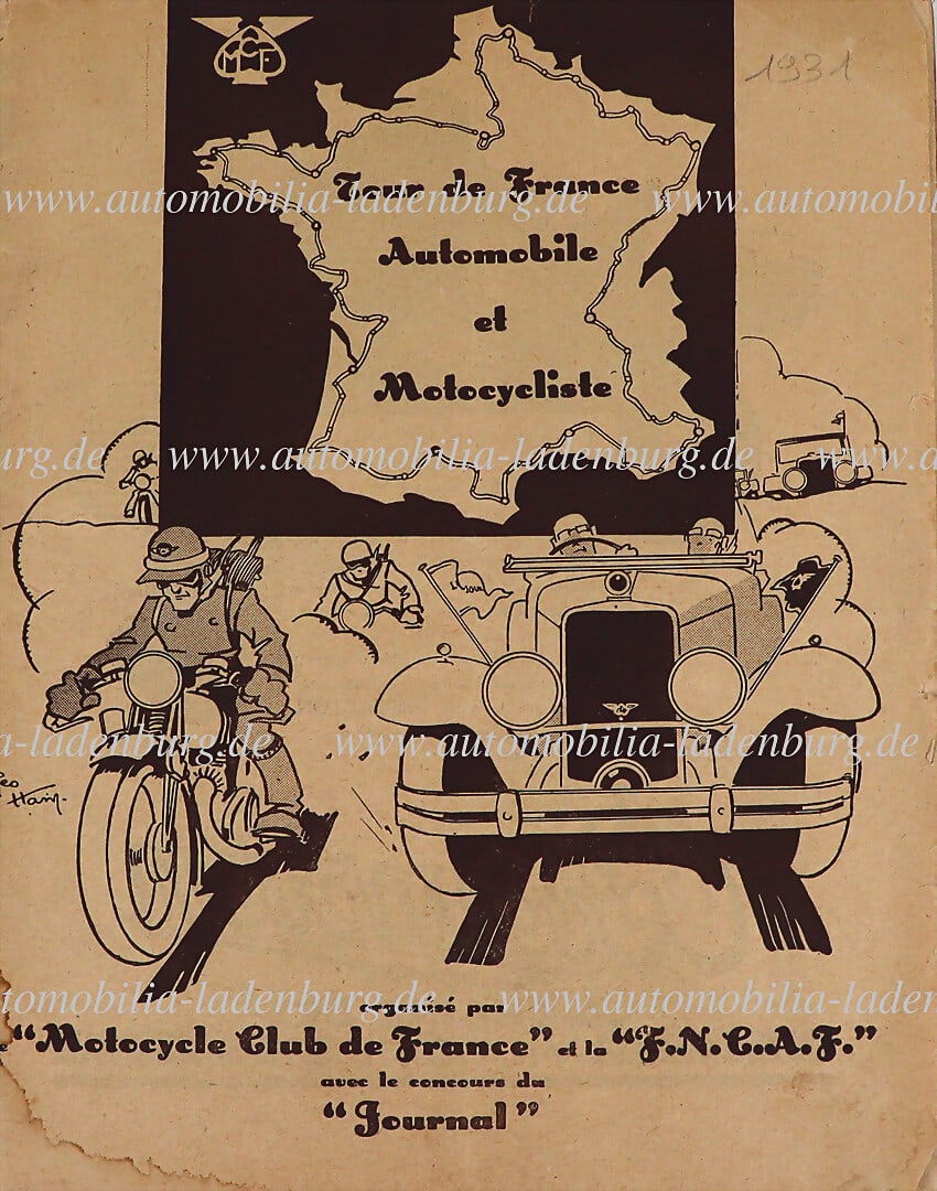 TOUR DE FRANCE AUTOMOBILE ET MOTOCYCLISTE 1931, program booklet incl. starter list and regulations (1 of 1)