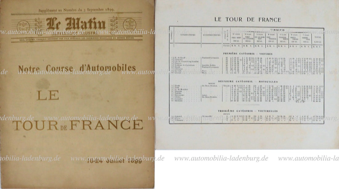 TOUR DE FRANCE AUTOMOBILE July 16-24, 1899, special edition of the magazine "Le Matin" from (1 of 1)