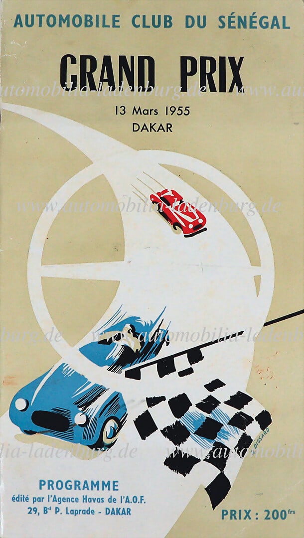 GRAND PRIX DAKAR 1955, race program incl. starting list and regulations "Automobile Club du Sé (1 of 1)