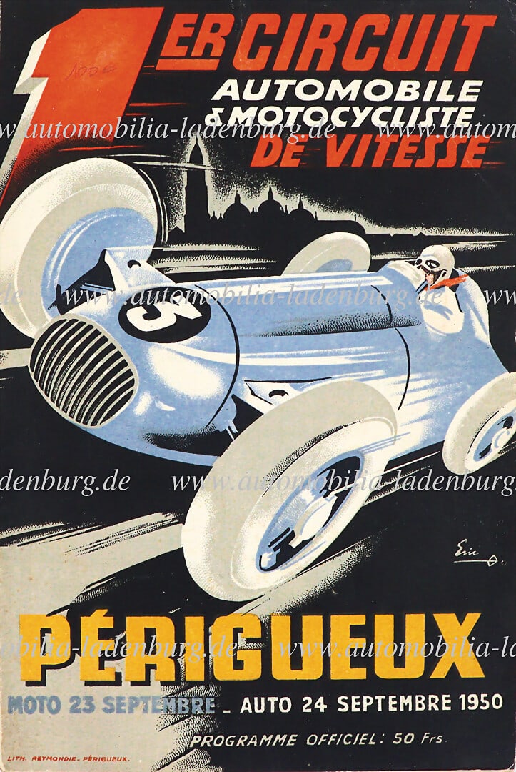 I CIRCUIT DE VITESSE PÉRIGUEUX 1950, race program incl. regulations (without starting list), (1 of 1)