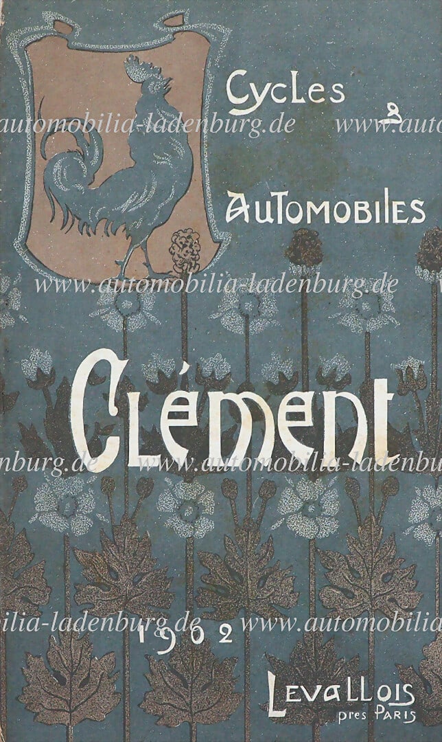 CLEMENT & CIE PARIS 1902, sales catalog model program, bicycles, motorcycles, cars, 24 pages, French (1 of 1)