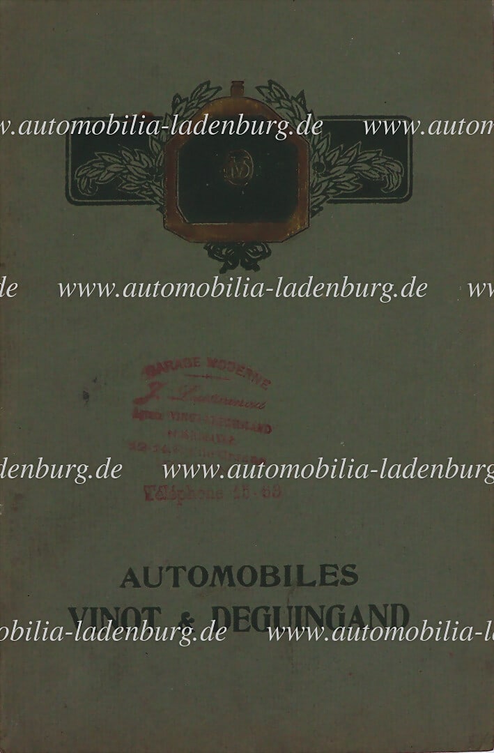 VINOT & DEGUINGAND 1911, sales catalog model program, cord-bound, 28 pages, French text, cord loose: VINOT & DEGUINGAND 1911, sales catalog model program, cord-bound, 28 pages, French text, cord loose in places, otherwise very good condition. Text, cord loose in one place, otherwise very good conditi