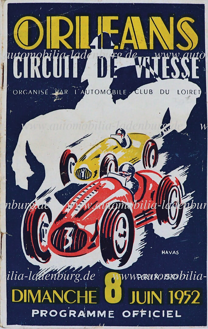 CIRCUIT DE VITESSE D'ORLEANS 1952, race program incl. starter list, among the participants Renaldo (1 of 1)