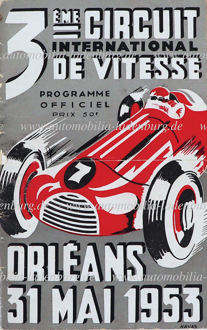 CIRCUIT DE VITESSE D'ORLEANS 1953, race program incl. starter list, among the participants Morel on (1 of 1)
