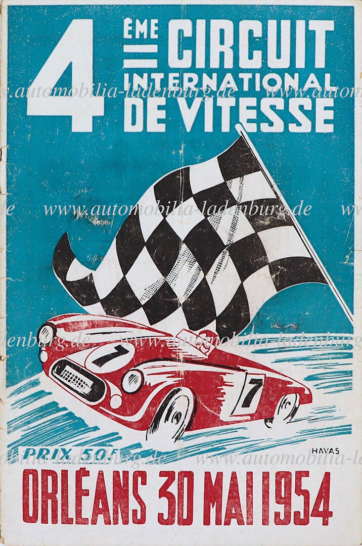 CIRCUIT DE VITESSE D'ORLEANS 1954, race program incl. starter list, among the participants Rodanski (1 of 1)