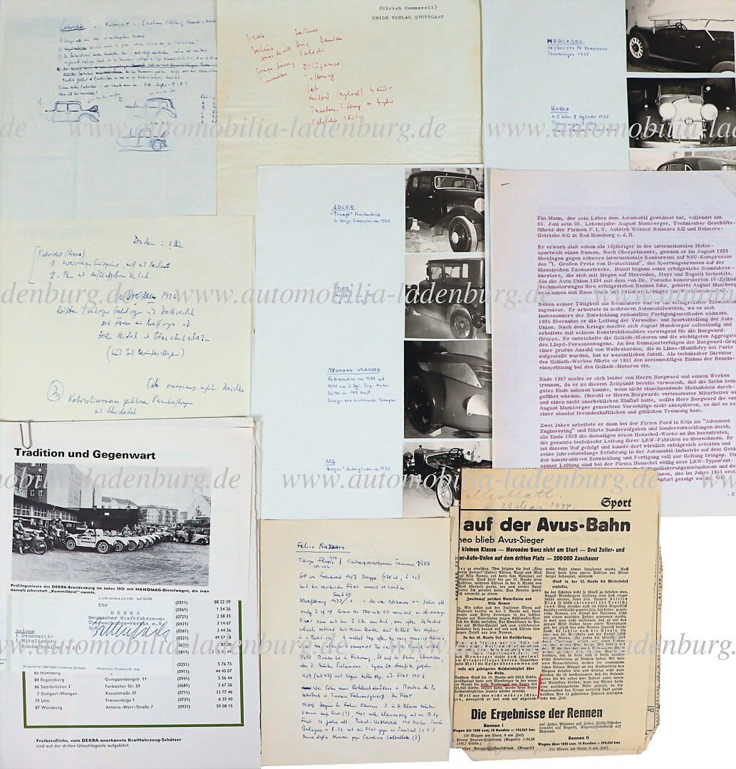 RICHARD VON FRANKENBERG ARCHIVE 14 pages of notes, partly handwritten, including curriculum vitae of (1 of 1)