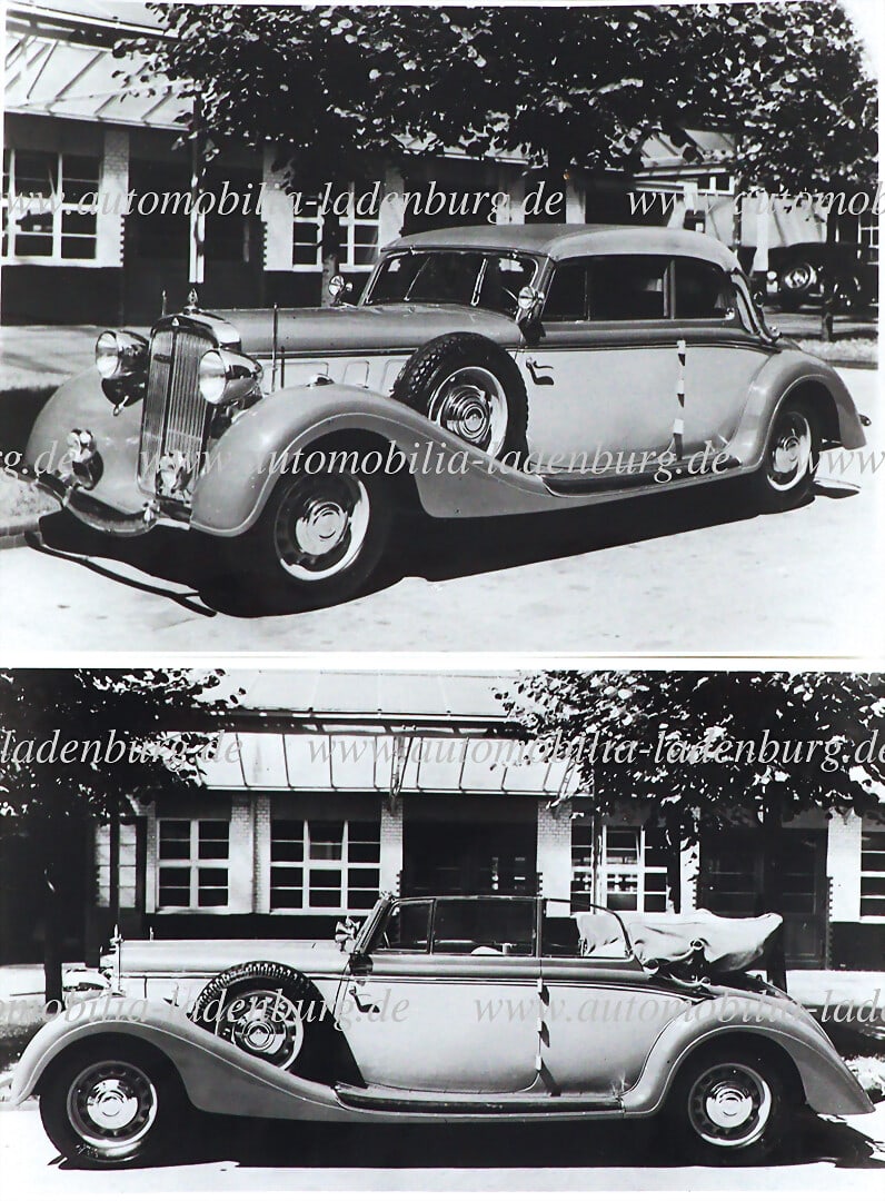 MAYBACH 1936, bundle of two original b/w photographs, the Maybach SW 38 of Minister (Stahlhelmfü (1 of 2)