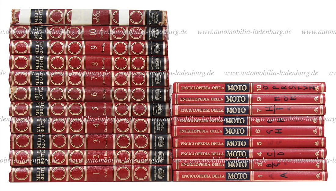 Collection of 20 books including 11 volumes "Mille Ruote" by Pos-Spy (1-10 & "Le Moto") as well as 9 (1 of 1)