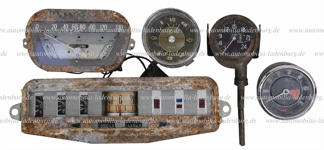 Mixed lot of 5 instruments, including Jaeger instrument cluster, probably Lancia Fulvia; instrument (1 of 7)